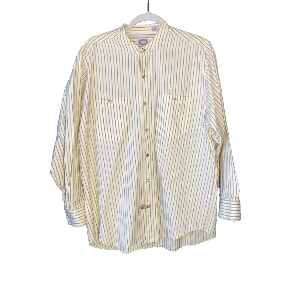 Banana Republic Journeyman Shirt Size Large Vintage 80s 100% Cotton Button Front